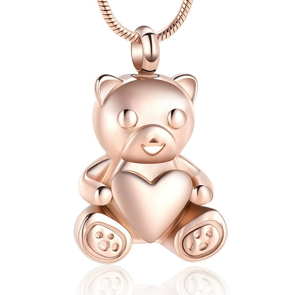 Bear Urn Necklace for Ashes for Pet Cremaiton Jewelry Memorial Keepsake Pendant for Women Men Ash Holder