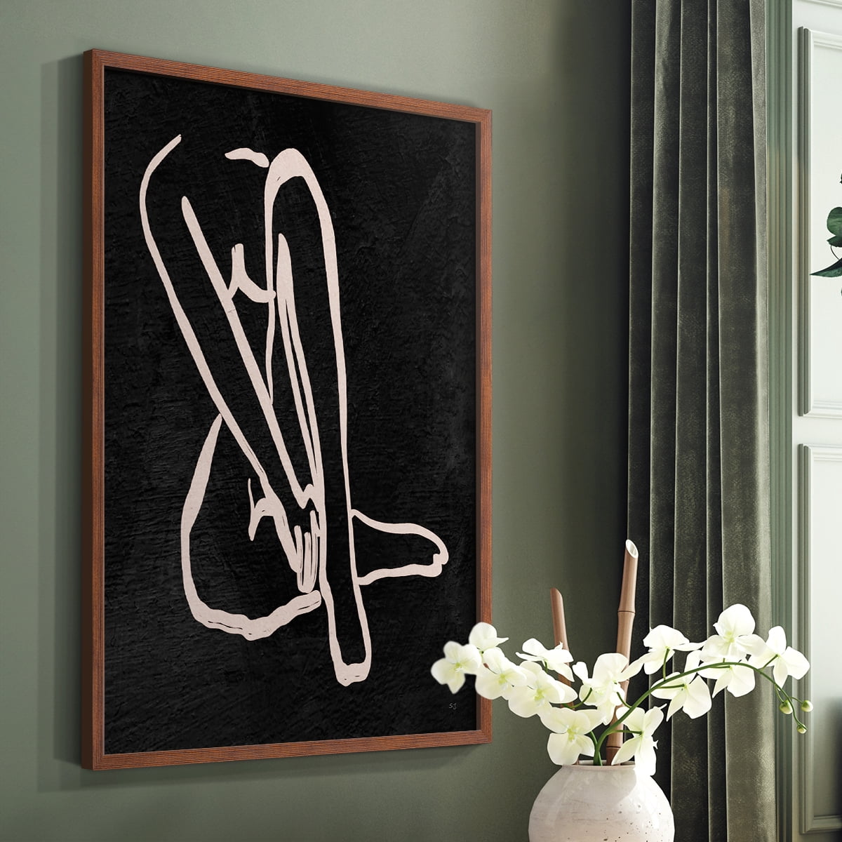 Figure in Dark I in Paper Solid Wood 8 x 10 Framed Print