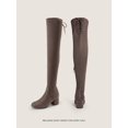 thumbnail image 2 of Botas DREAM PAIRS Laurence Sobre la Rodilla con Tacón Grueso en Caqui, 2 of 8