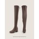 thumbnail image 2 of Botas DREAM PAIRS Laurence Sobre la Rodilla con Tacón Grueso en Caqui, 2 of 8