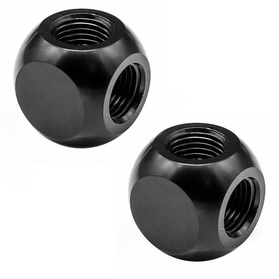 Dracaena 2 pack G1/4" thread, 4-way ball fitting extender or connector for the computer water cooling system , durable brass/copper material, Black