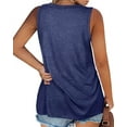 thumbnail image 2 of Langwyqu Summer V-Neck Sleeveless Solid Color Plus Size Women Tank Tops Shirt, 2 of 5