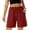 #492-Red, variant on Cutuoiiu Women's Comfortable Cargo Shorts, Elastic Waist Loose Straight Leg Shorts with Pockets, Casual Summer Cotton Blend Shorts for Daily Wear and Travel