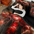 thumbnail image 4 of Manfei Boxing Twin Bedding Sets 7pcs,Pugilism Games Bedding Comforter Set 7pcs,Red Sports Gloves Sheet Sets,Breathable Room Decoration Reversible, 4 of 7