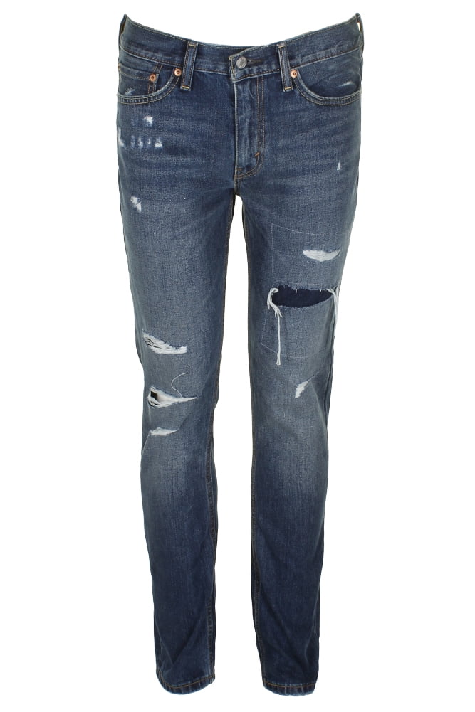 Levi's Men's 511 Slim Fit Jeans Dark Blue Ripped 2383 33X32 - Walmart.com
