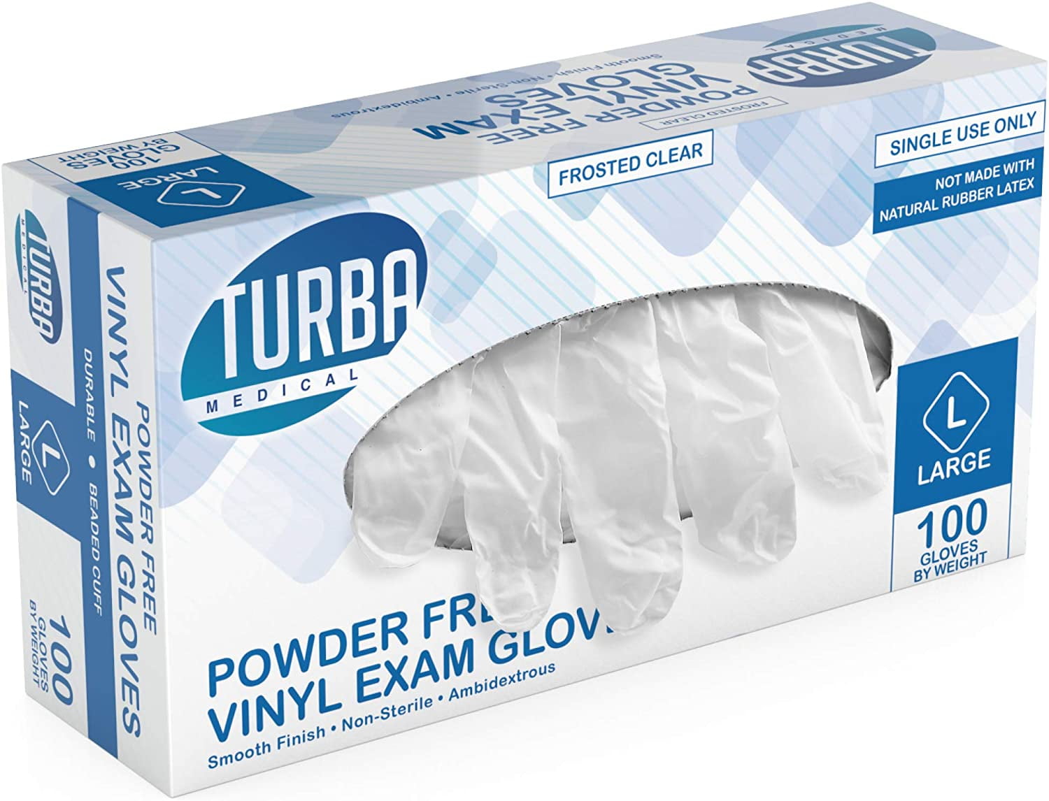 Latex Powder Free Non-Sterile Large 100pcs Disposable Vinyl Gloves Clear 