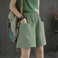 thumbnail image 5 of AUNVITO Women's Summer Cargo Shorts Relaxed Fit Straight Leg with Pockets Casual Comfortable Cotton Blend, 5 of 7