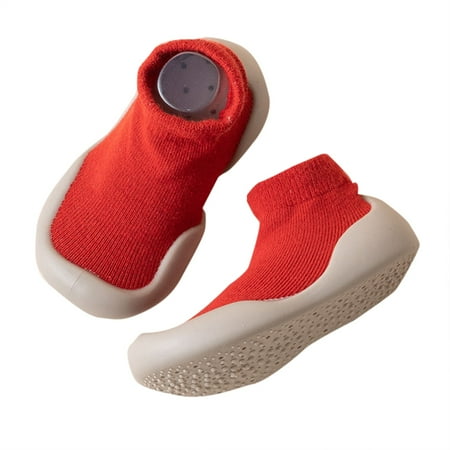 

Sopiago Baby Socks And Shoes Children s Floor Socks Spring Baby Home Floor Socks Soft Rubber Sole Baby Toddler Shoes Knit Shoes for Girls Red 18-24 Months