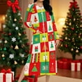 thumbnail image 2 of Womens Long Nightgowns Plaid Zipper Robes Christmas Pajama with Pocket Long Sleeve Bathrobes Loose Full Length Loungewear Warm Sleepwear Crew Neck House Coat, 2 of 9