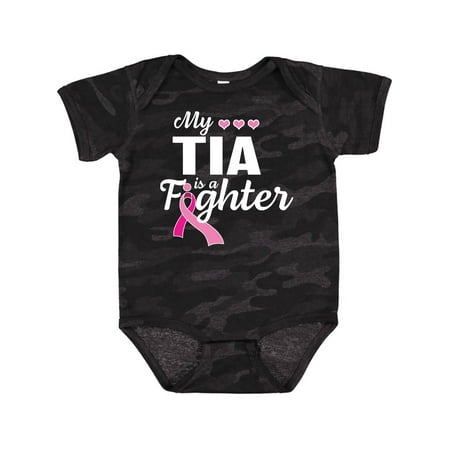 

Inktastic Breast Cancer Awareness My Tia is a Fighter Gift Baby Boy or Baby Girl Bodysuit