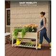 thumbnail image 2 of Ourlova Jardinière Surélevée avec Pattes et Roues 48x24x30 Pouces Bac de Plantation Extérieur avec Doublure Imperméable et Tablette de Rangement pour Patio, Terrasse, Balcon, Cour Arrière, 2 of 8