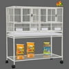 42" Stackable Center Divided Breeder Breeding Bird Flight Rolling Cage With Side Breeding Nest Doors for Canaries Cockatiels Lovebirds Finches Budgies Small Parrots