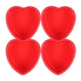 thumbnail image 5 of 4 moldes para pasteles de silicona con forma de corazón para hornear, mini moldes para pasteles antiadherentes en forma de corazón para el día de San Valentín, horno, microondas, freidora y congelador, 5 of 5