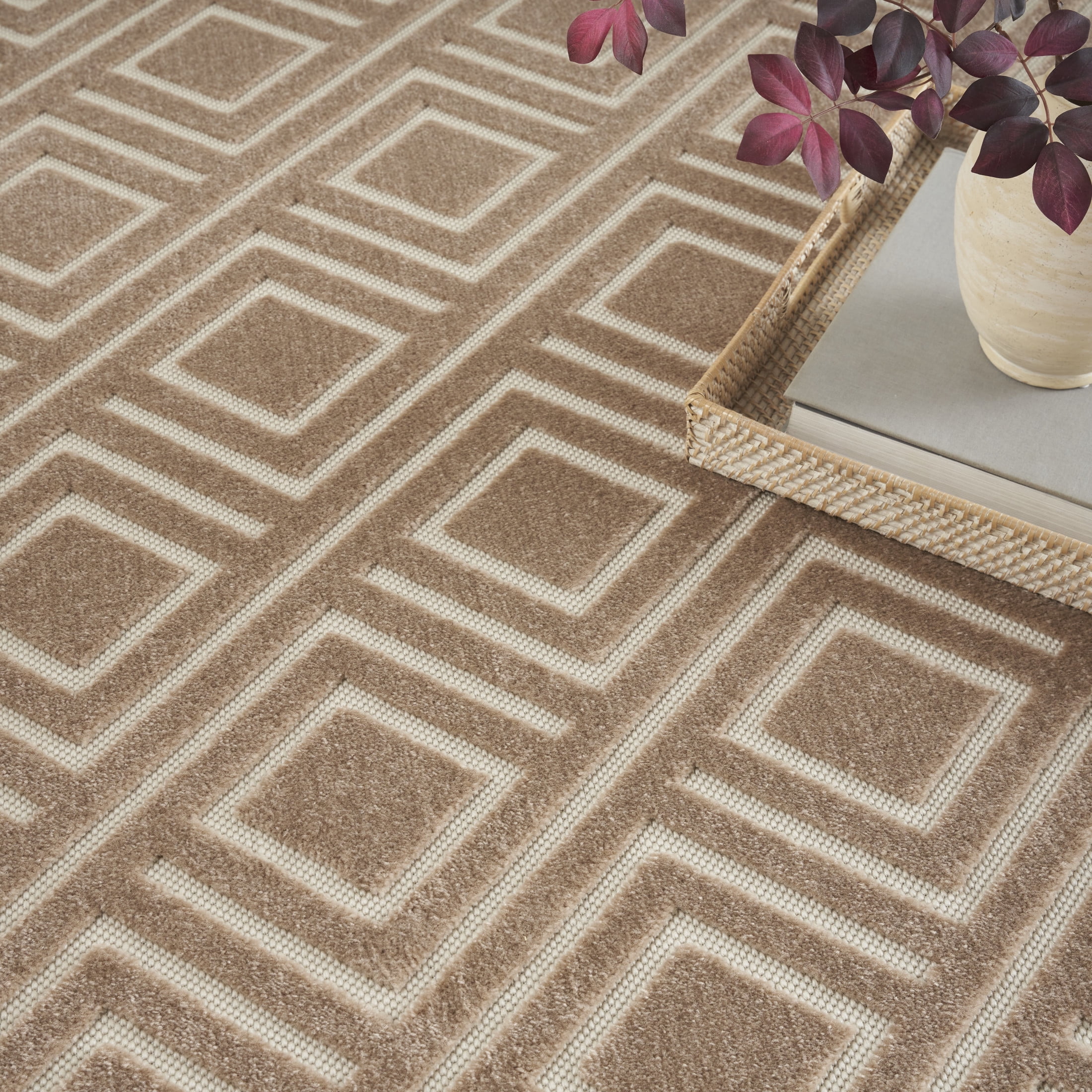 Nourison Care Free 3'11" x 5'11" Brown Modern Indoor Rug