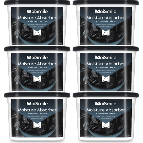 Absorbentes de humedad Moismile, paquete de 6, carbón activado