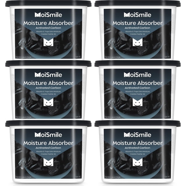 Absorbentes de humedad Moismile, paquete de 6, carbón activado