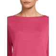 thumbnail image 4 of Time and Tru Women's Long Sleeve Boat Neck Top, Sizes XS-XXXL, 4 of 5