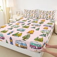 thumbnail image 4 of Erosebridal Kids Happy Camping Full Size Sheets 4-Piece,Adventure RV Car Bed Sheets For Boys Girls Teens, 4 of 5