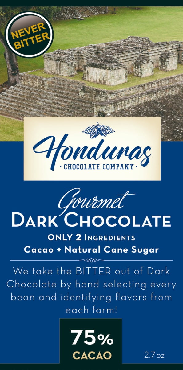 HONDURAS CHOCOLATE COMPANY Chocolate 75 Cacao Dark, 2.7 oz Walmart