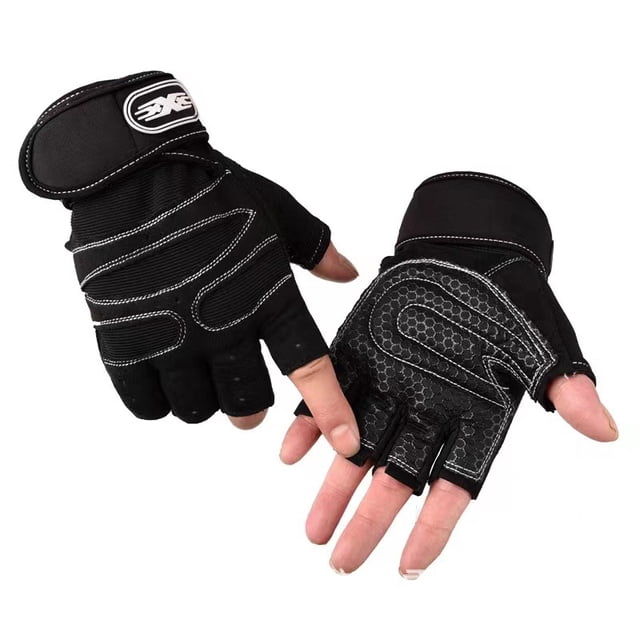 Guantes tácticos de medio dedo para levantamiento de pesas al aire libre para hombres y mujeres, para deportes de equitación, barra horizontal, resistentes al desgaste, con protector de muñeca