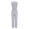 thumbnail image 5 of Women's Sleeveless Trouser Suit 2 Piece Suit Plain Two Piece Slim Fit Sporty Trouser Suit Streetwear Junior Business Suit Striped Trouser Pants for Women Jumpsuit Dressy Two Piece Pants Outfits Women, 5 of 5