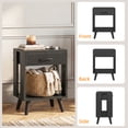 thumbnail image 6 of HIGDBFE Nightstand Set of 2 with Fabric Drawers and Open Shelves, Retro Bedside End Tables for Bedroom Living Room, Space-Saving Side Table for Small Rooms, Black, 6 of 8