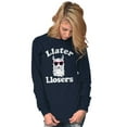thumbnail image 4 of Llater Losers Nerdy Geeky Cute Llama Long Sleeve TShirt Men Women Brisco Brands S, 4 of 6