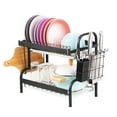 thumbnail image 4 of 2-Tier Black Stainless Steel Drain Rack for Kitchen Counters with Drainage, 4 of 7