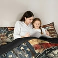 thumbnail image 5 of Feelyou Wildlife Bass Fish Bedding Comforter Set for Teens, US Flag Print Wooden Plank Twin Comforter Sets, Rustic Farmhouse Reversible Bedding Set, Lightweight Room Decor, 2-Piece, 5 of 8