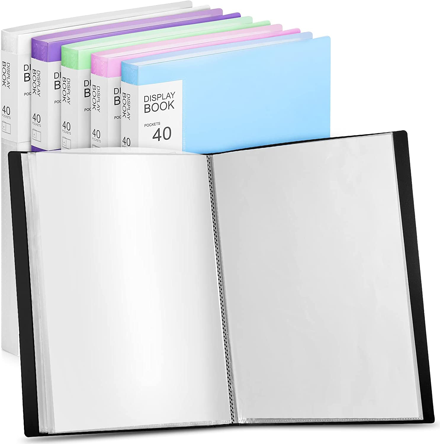 Heavy Duty Art Portfolio Folder with Clear Sheet Protectors Aqua Display 60 Pages Presentation Book for Artwork Document Organizer Binder Sooez 30-Pocket Binder with Plastic Sleeves 8.5x11 