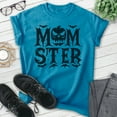thumbnail image 2 of Momster Mom Halloween T-shirt, Unisex Women's Tee, Mom Halloween Gift Mother Fall Spooky Season, Heather Blue, Large, 2 of 6