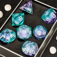 thumbnail image 2 of Dados de borde afilado dnd, dados D20 d & d, juego de dados de galaxia, mazmorras y dragones, núcleo líquido, 2 of 4