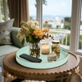 thumbnail image 6 of MAONAME Mint Green Decorative Tray for Coffee Table, Modern Round Serving Tray with Handles, 13" Plastic Tea Tray for Ottoman, Bathroom Decor, 6 of 8