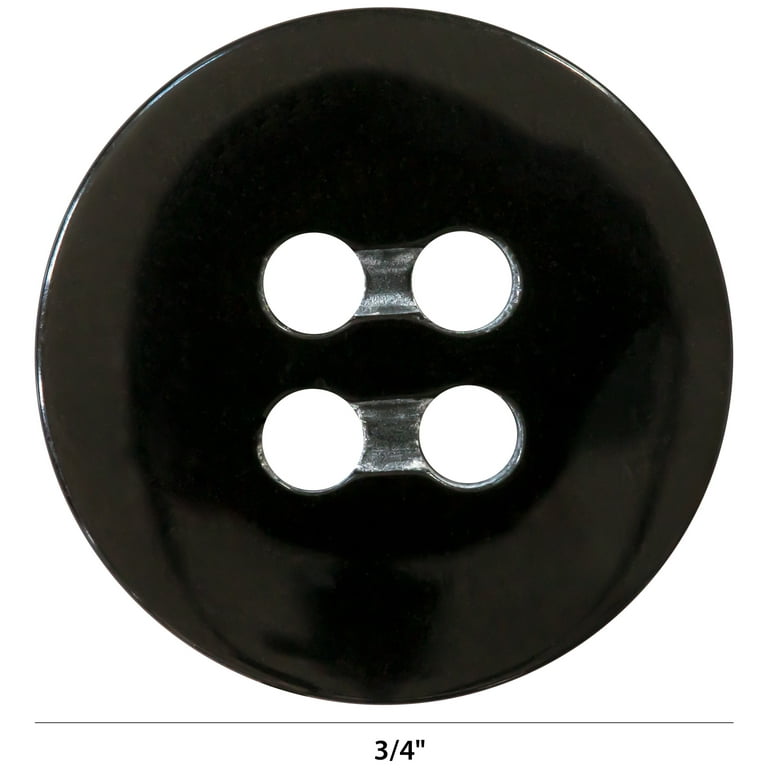 20 Pcs Big Buttons 4 Hole Size 33 Mm Black Color