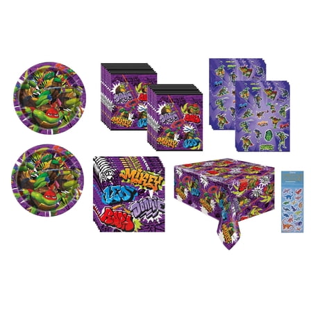 Unique Lunch Plates Table Cover Napkins Bags Sticker Sheets Ninja Turtles Birthday Party Supply Set