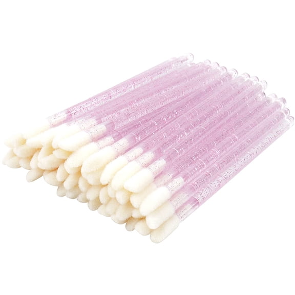 "300 PCS Lip Brushes Disposable Lip Gloss Wands Lipstick Applicator Makeup Tool, Crystal Pink Handle"