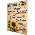 thumbnail image 3 of Rustic Wall Art Sunflower Butterfly Quetes Canvas Print Let Your Smile Change The World Country Flower Painting Inspirational Artworks Kitchen Home Decor For Bathroom Living Room Bedroom 12x16inch, 3 of 6