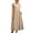 Beige, variant on Women's Cotton Linen Blend Midi Dress, Short Sleeve Empire Waist Casual Sundress, A-Line Flowy Summer Gown with Pockets