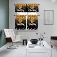 thumbnail image 5 of Happy Birthday Kitchen Curtains Valances and Tiers Set of 3 Golden Gradient Balloons Ribbons Romantic Black Tier Curtains and Valance with Rod Pocket for Small Windows, 27.5"x24", 5 of 9