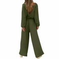 thumbnail image 5 of SDNall Womens Solid Color Round-Neck Elastic Waist Pockets Loose Jumpsuit, 5 of 8