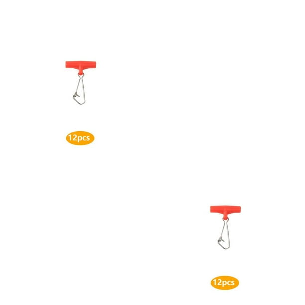 Soidarity 12 piezas de conector de diapositivas de de línea de pesca con broches de presión de agua salada Rojo 2piezas