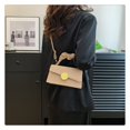 thumbnail image 2 of Bolso De Hombro Bolso De Mujer Pu Bolso De Hombro Simple Bolso De Mensajero Cuadrado De Color Sólido (Caqui), 2 of 6