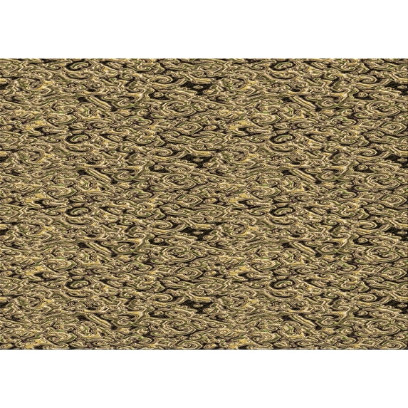 Ahgly Company Indoor Rectangle Patterned Metallic Gold Area Rugs, 6' x 9'