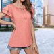 thumbnail image 1 of Camiseta Camiseta holgada con cuello en V de doble capa de color sólido de verano para mujer Cgtredaw Para estrenar, 1 of 1