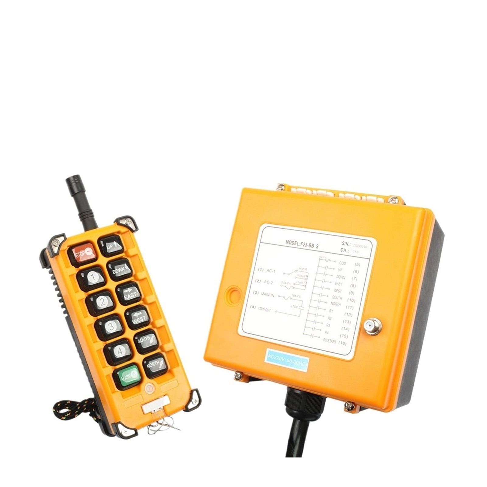 Industrial Wireless Radio Remote Controller Switch Speed Control Hoist Crane Control Lift Crane 8/10 Channels ,IP68 Dustproof and Waterproof Rating