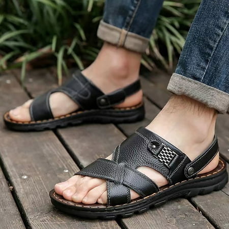 

Cathalem Men Sandals Summer Beach Slipper Slides Shoes Outdoor Hiking Thong Flip Flops Sandals Mens Sandals Size 11 1/2 Black 7.5