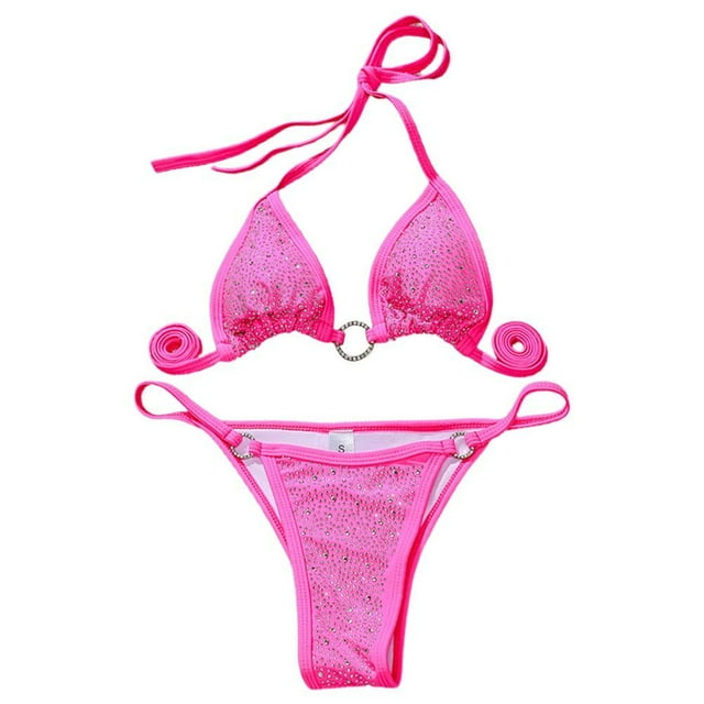 Bikini Sexy Para Mujer, Traje De Baño Dividido Con Diamantes, Traje De Baño Para Mujer, Traje De Baño Hueco Suave A La Moda Yuarrent OD015998-02