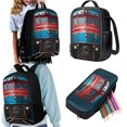 thumbnail image 4 of Yuyamidu Retro Train School Backpack Set of 3 with Lunch Box Pencil Case Kids Backpack for Girls 8-10 with Compartments Suitable for Elementary Middle School High School, 4 of 7