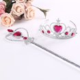 thumbnail image 1 of Hweilai Princess Elsa Crown Tiara and Wand Set — Silver Heart Jewel(Rose Red), 1 of 6