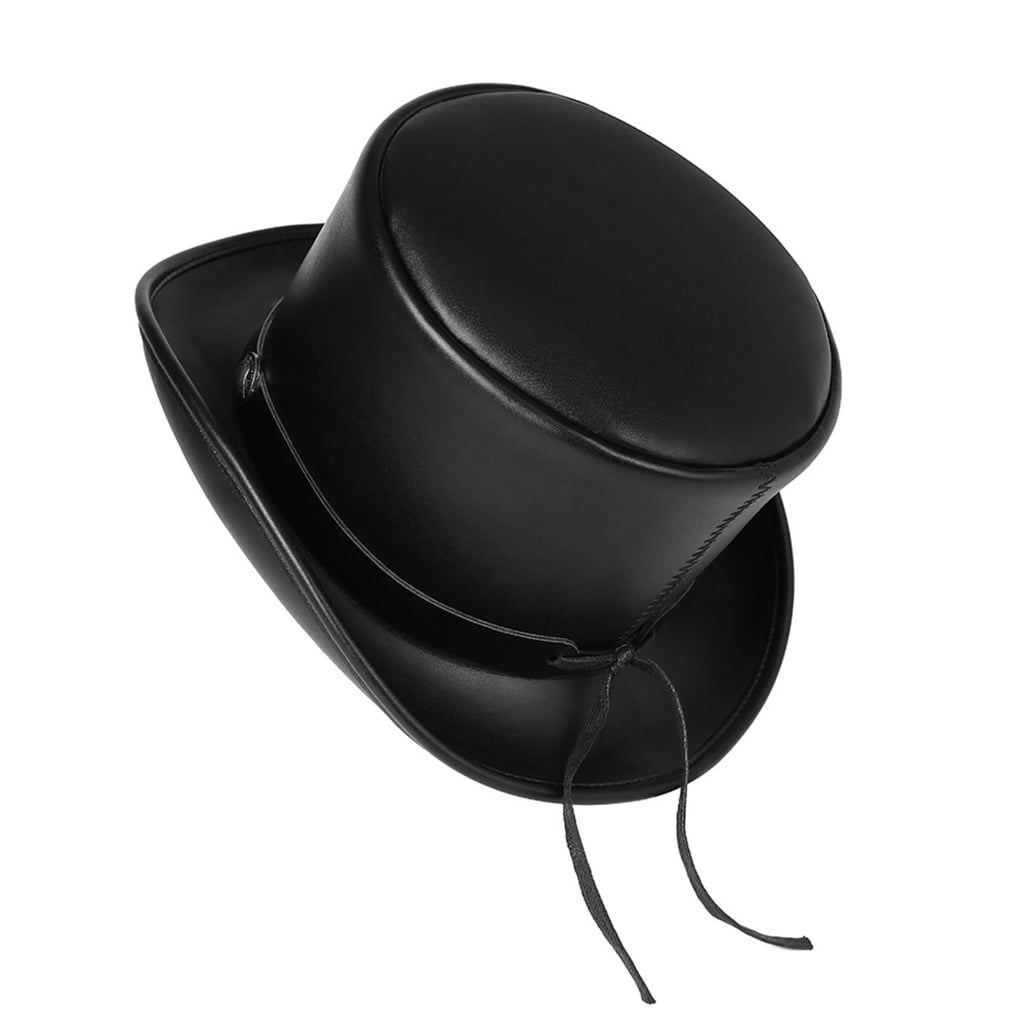 YUUZONE 1eather Pork Pie Hat Steampunk Hat Gay Top hat BowlerHat Magician Top Hat Steampunk Top Hat Magician Performed Hat